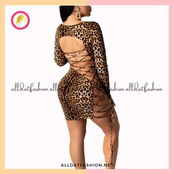 Bodycon Drawstring Mini Party Dress - Picture 2 of 2